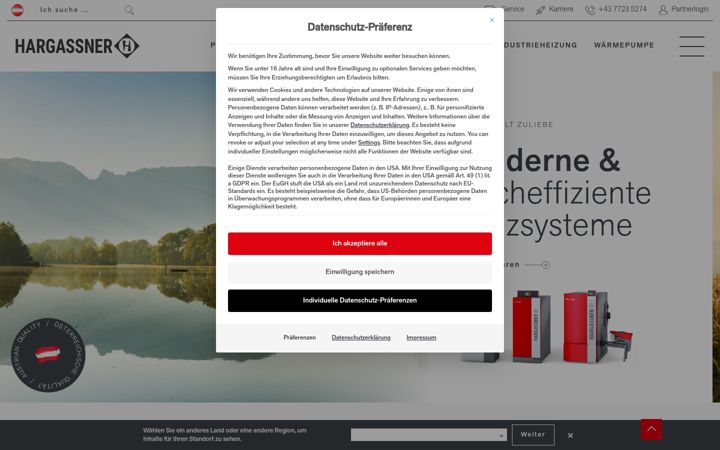 Screenshot of hargassner.at