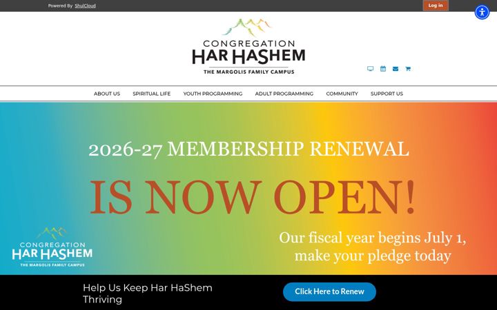 Screenshot of harhashem.org