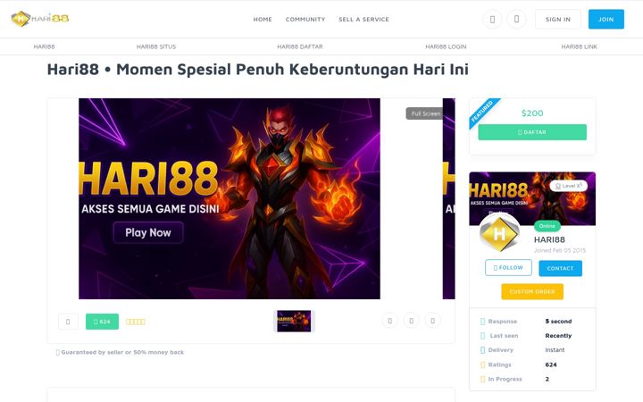 Screenshot of hari88.net