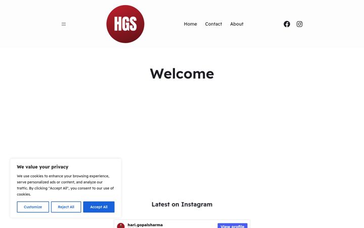 Screenshot of harigopalsharma.com
