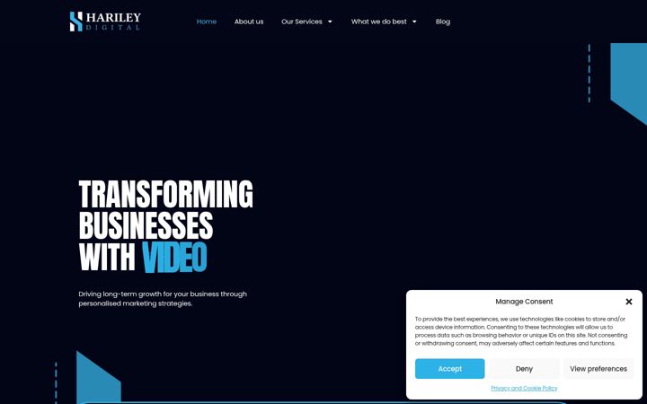 Screenshot of harileydigital.com