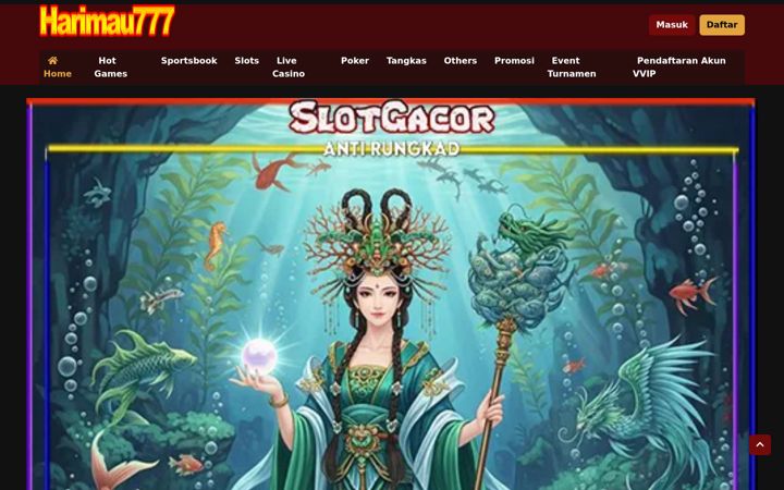 Screenshot of harimau777.com