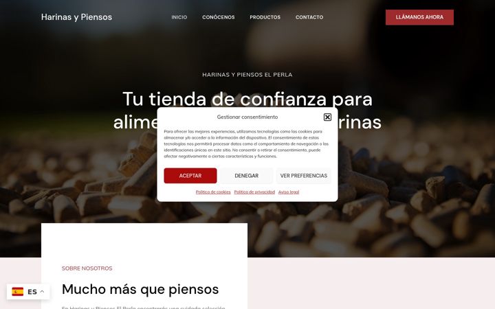 Screenshot of harinasypiensoselperla.com