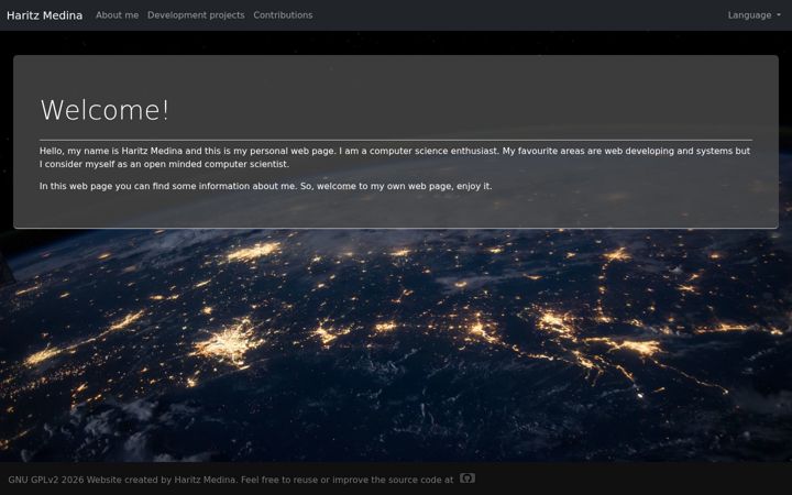 Screenshot of haritzmedina.com