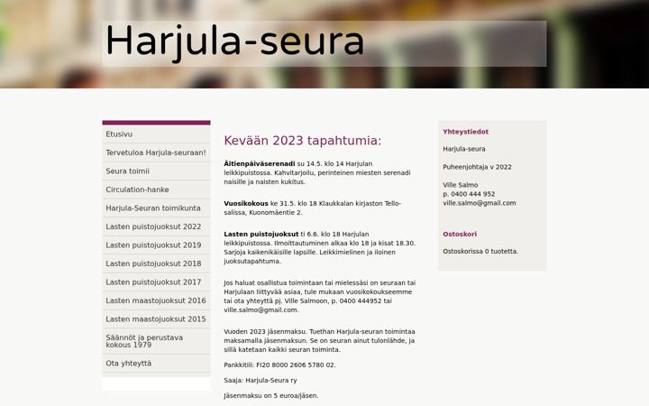 Screenshot of harjulaseura.com