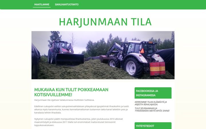 Screenshot of harjunmaantila.fi