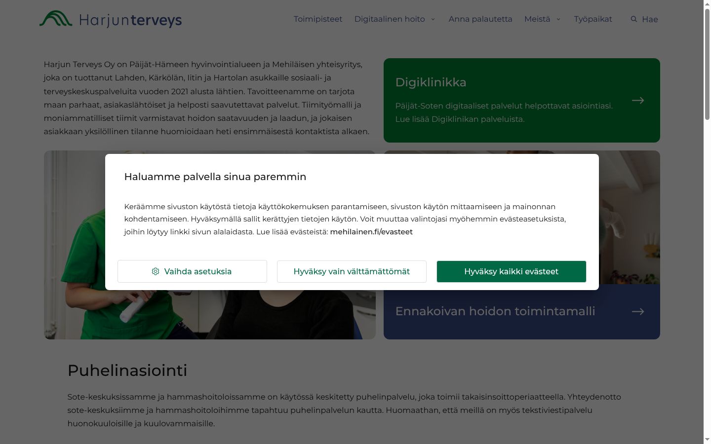Snímka obrazovky banera súhlasu zobrazeného pred akoukoľvek interakciou