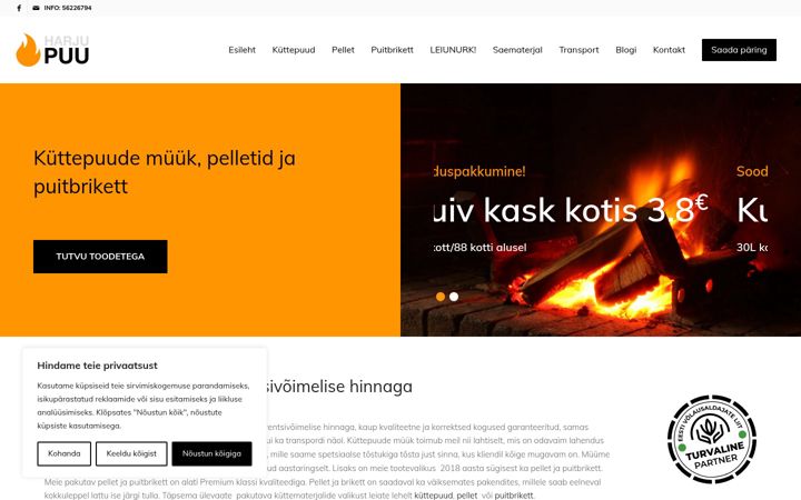 Screenshot of harjupuu.ee