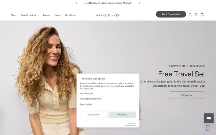 Screenshot of harklinikken.ae