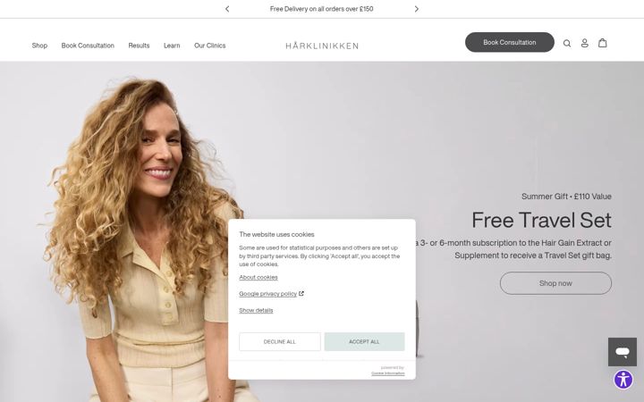 Screenshot of harklinikken.co.uk
