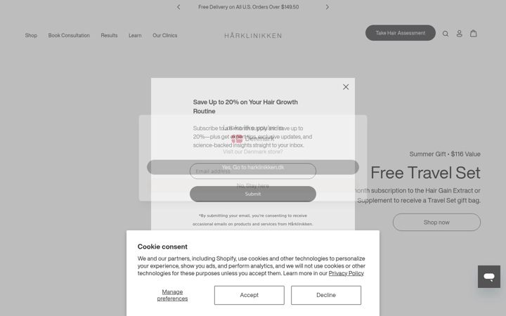 Screenshot of harklinikken.com