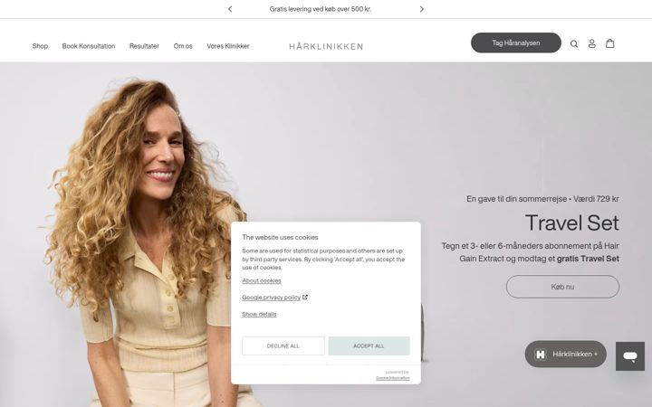 Screenshot of harklinikken.dk