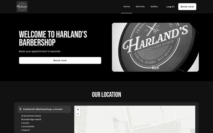 Screenshot of harlandsbarbershop.co.uk