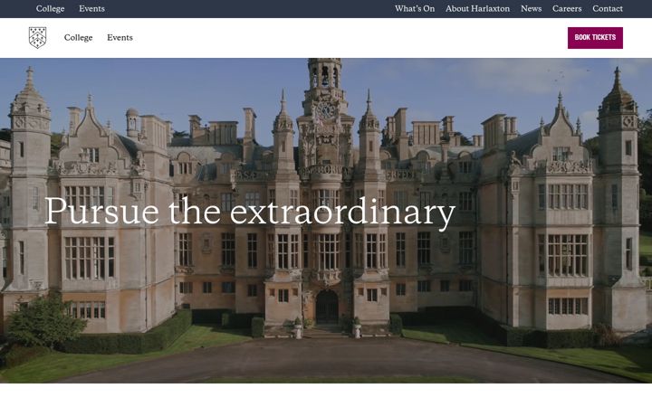 Screenshot of harlaxton.co.uk