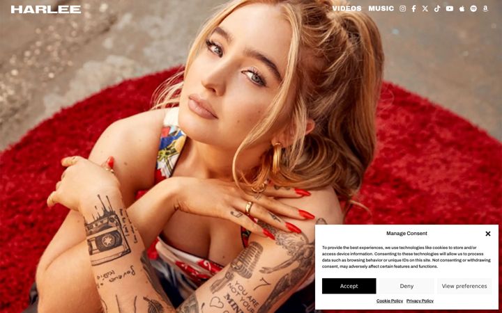 Screenshot of harlee-music.com
