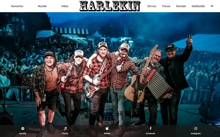 Screenshot of harlekinband.no