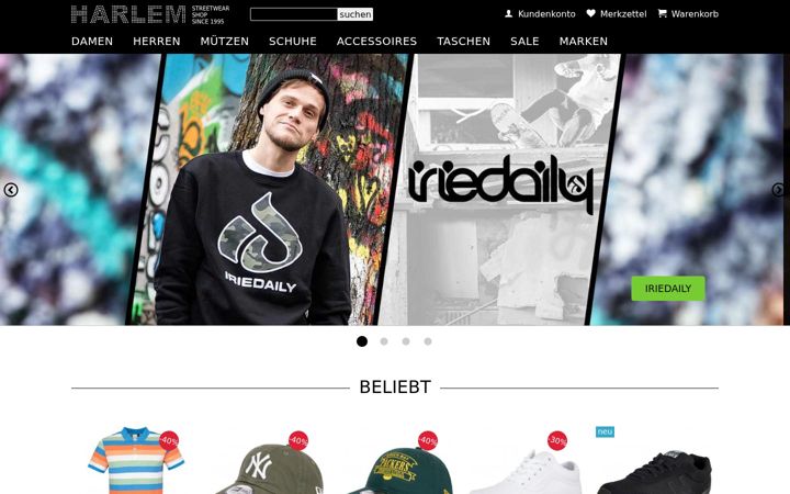 Screenshot stránky harlem-stores.de