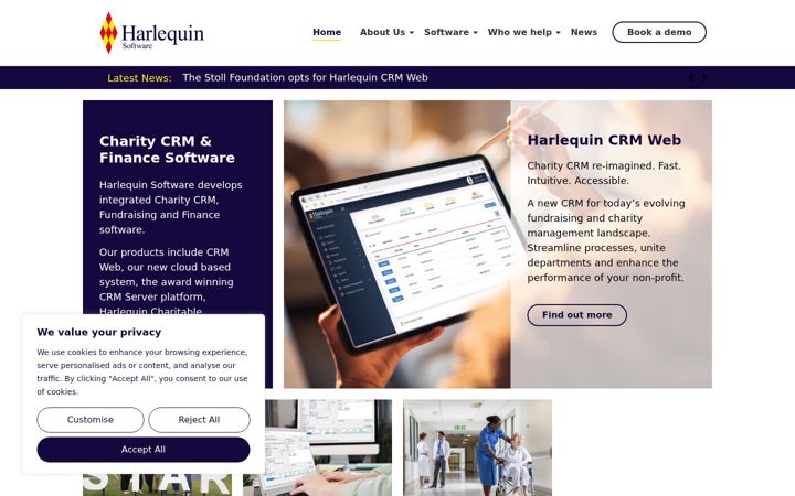 Screenshot of harlequinsoftware.co.uk