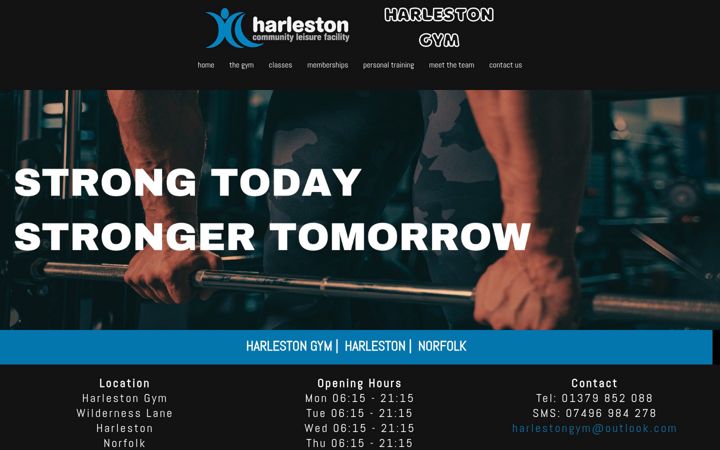 Screenshot of harlestongym.co.uk