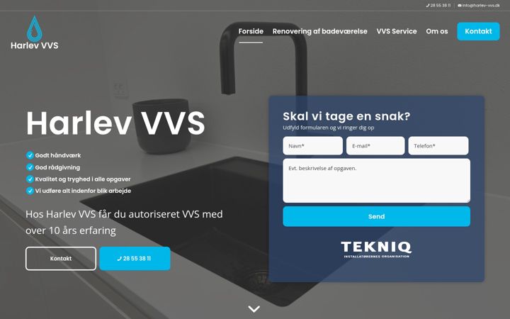 Screenshot of harlev-vvs.dk