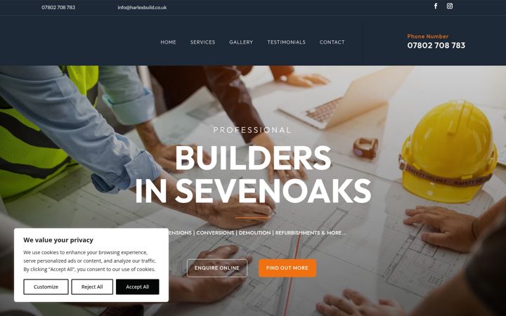 Screenshot of harlexbuildltd.co.uk