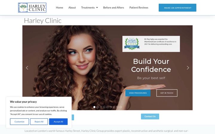 Screenshot of harleyclinic.com