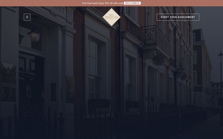Screenshot of harleyweightlossclinic.co.uk