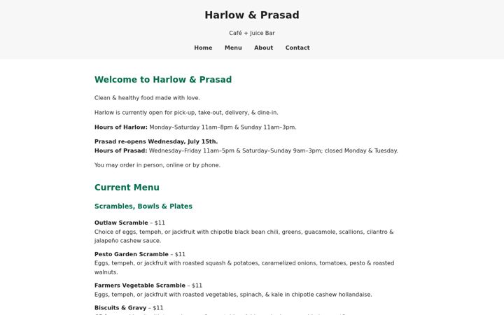 Ekrano kopija harlowprasad.com