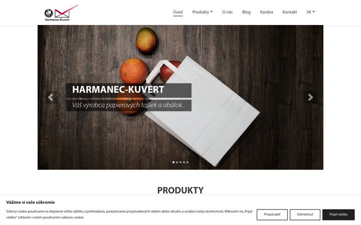 Screenshot of harmanec-kuvert.sk