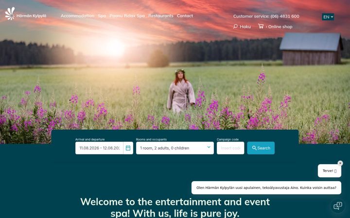 Screenshot of harmankylpyla.fi