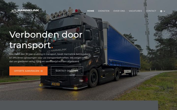 Screenshot of harmelinktrucking.com