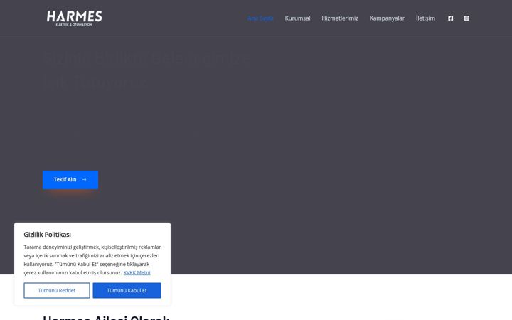 Screenshot of harmeselektrik.com