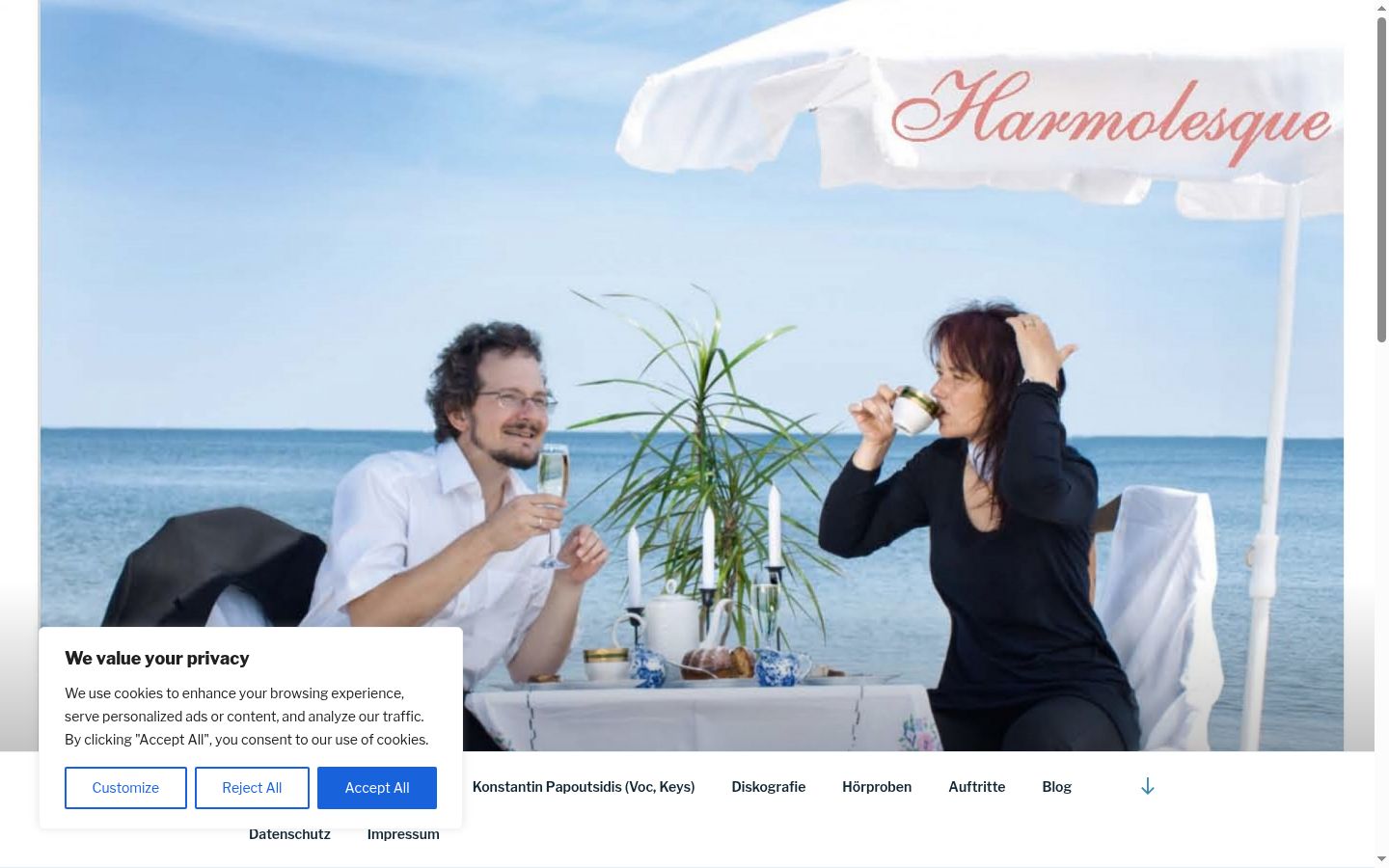 Screenshot des Einwilligungsbanners vor jeglicher Interaktion