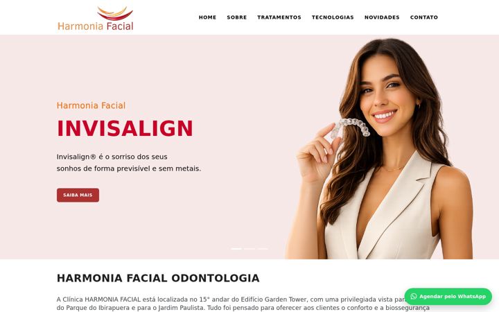 Screenshot of harmoniafacial.com.br