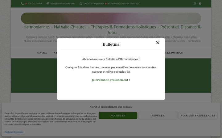 Screenshot of harmoniances.com
