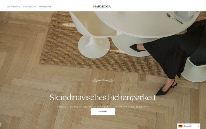 Screenshot stránky harmoniaparkett.de