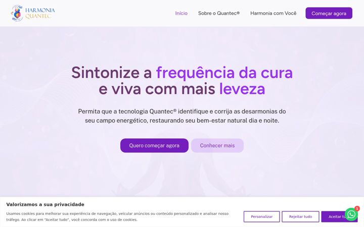 Screenshot of harmoniaquantec.com
