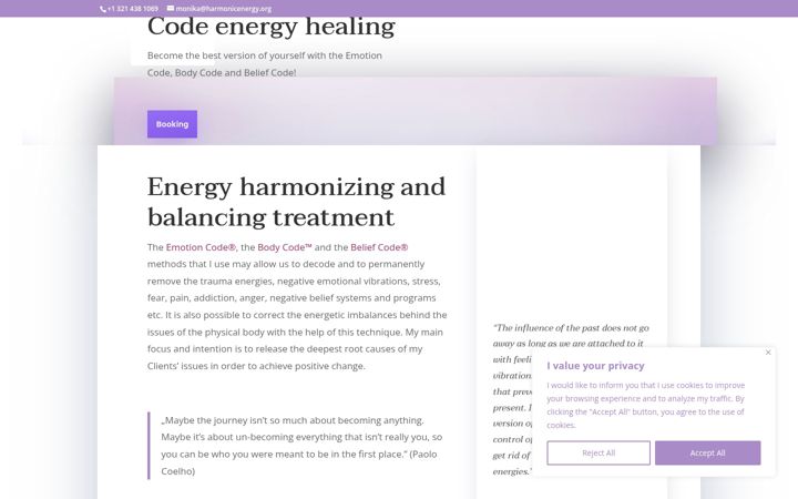 Screenshot of harmonicenergy.org