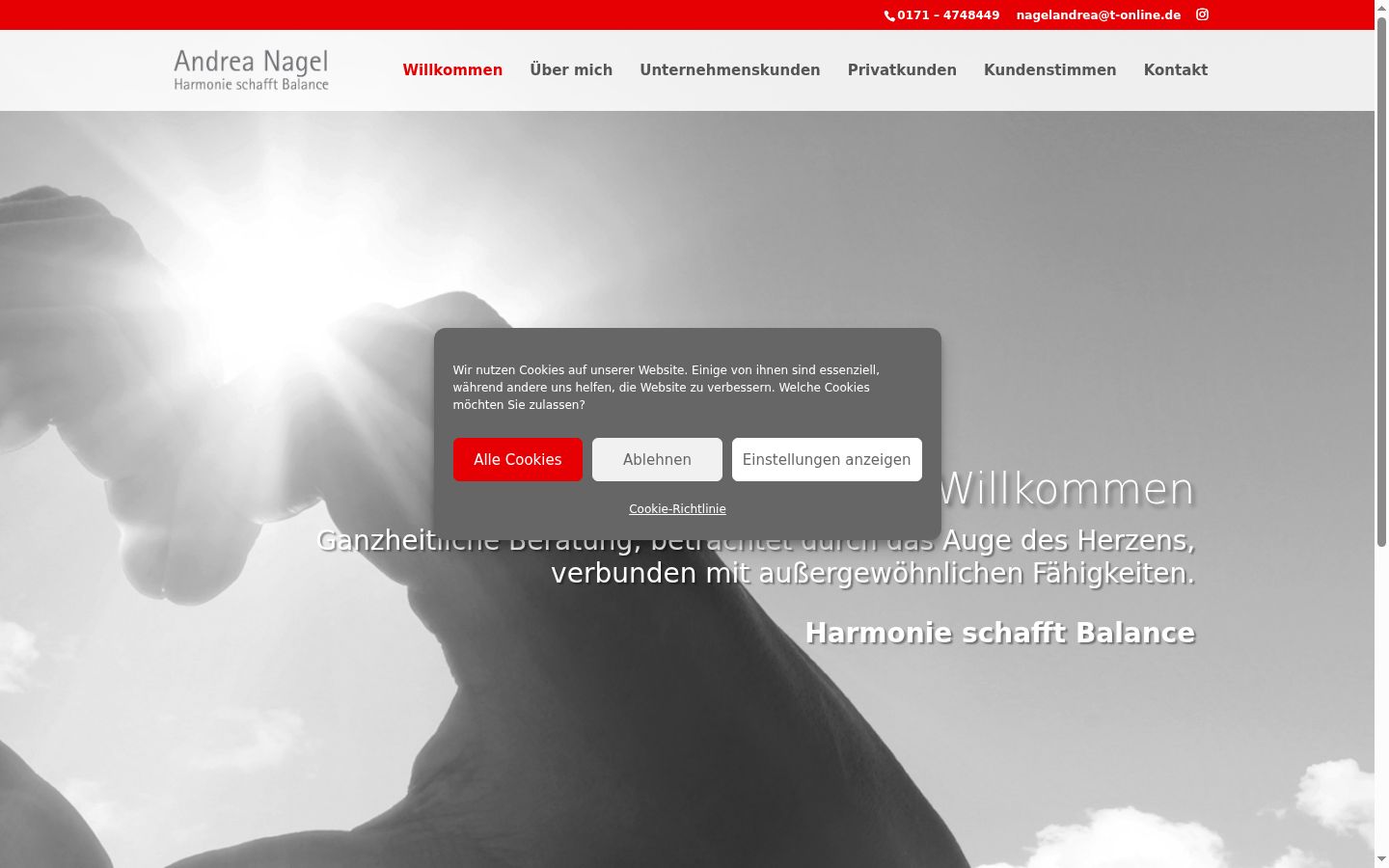 Screenshot of the consent banner shown before any interaction