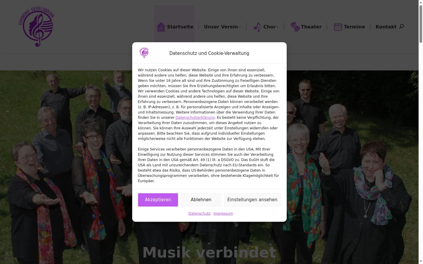 Snímka obrazovky banera súhlasu zobrazeného pred akoukoľvek interakciou