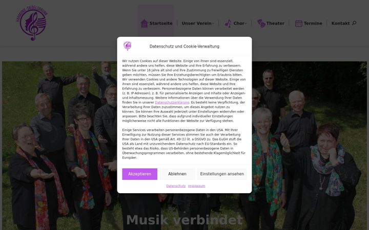 Screenshot stránky harmonie-siedelsbrunn.de