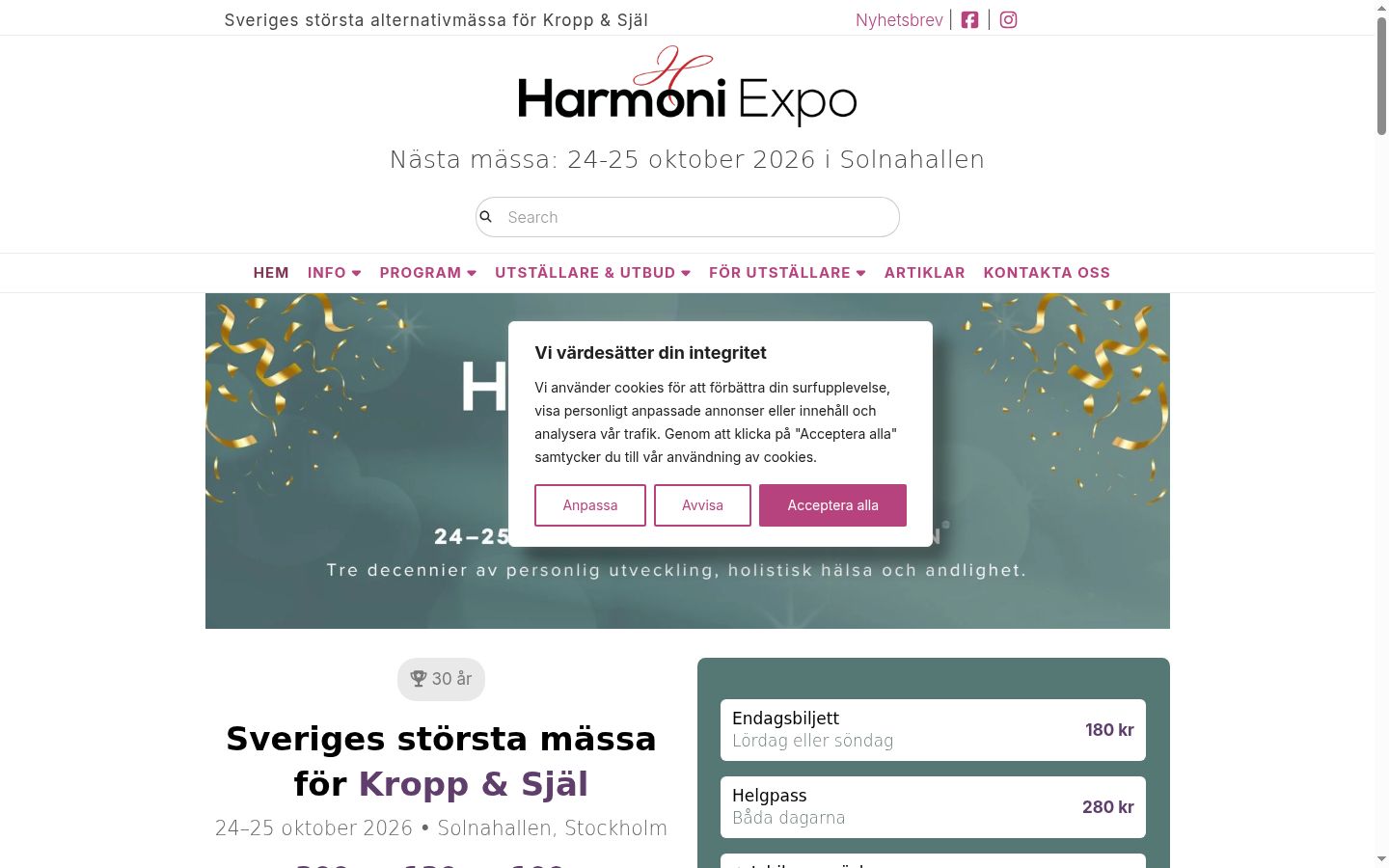 Screenshot tal-banner tal-kunsens muri qabel kwalunkwe interazzjoni
