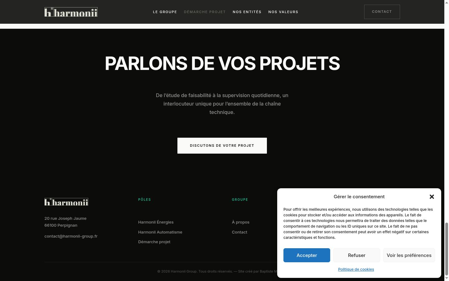 Screenshot del banner di consenso mostrato prima di qualsiasi interazione
