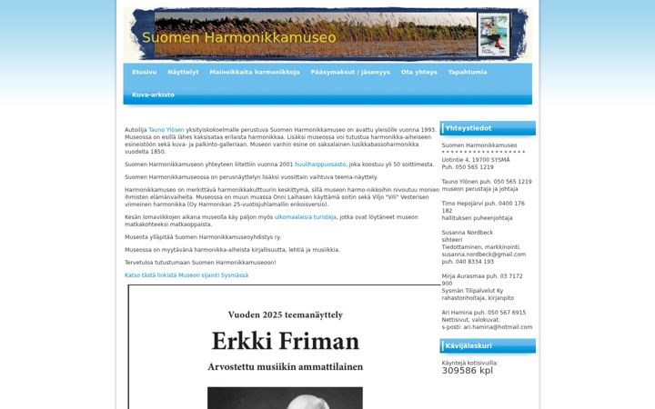 Screenshot of harmonikkamuseo.fi