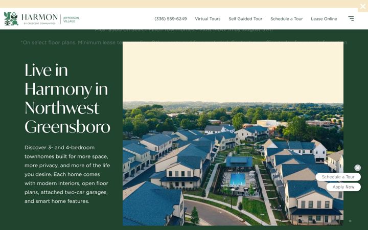 Screenshot of harmonjeffersonvillage.com