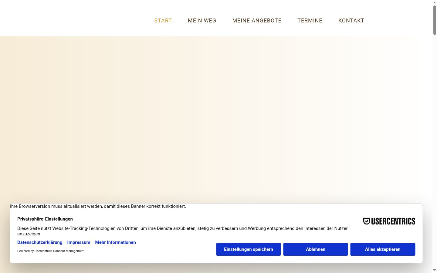 Screenshot del banner di consenso mostrato prima di qualsiasi interazione