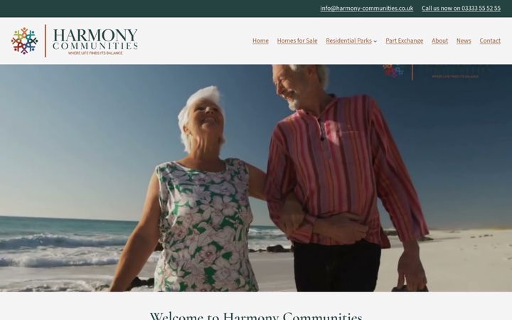 Screenshot of harmony-parks.co.uk