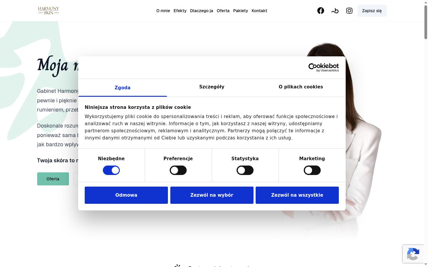 Posnetek zaslona pasice za privolitev, prikazane pred kakršno koli interakcijo