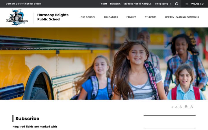 Screenshot of harmony-subscribe.ddsb.ca