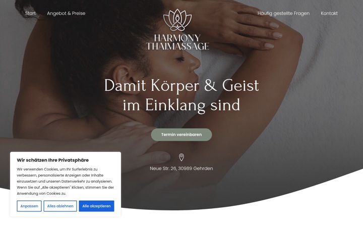 Screenshot of harmony-thaimassage.de